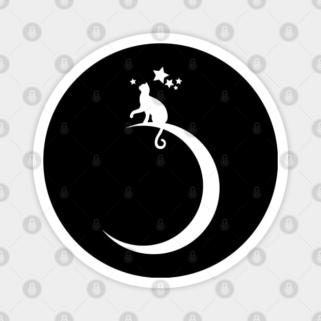 Cat and Moon Magnet by Scailaret